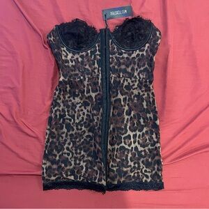 MOST WANTED Dolls Kill x Current Mood CAPTIVATING GAZES SLIP DRESS - LEOPARD